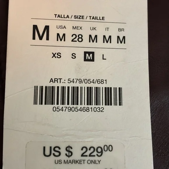 NWT. Zara ZW Collection Limited Edition Burgundy Leather Balloon Trousers Size M